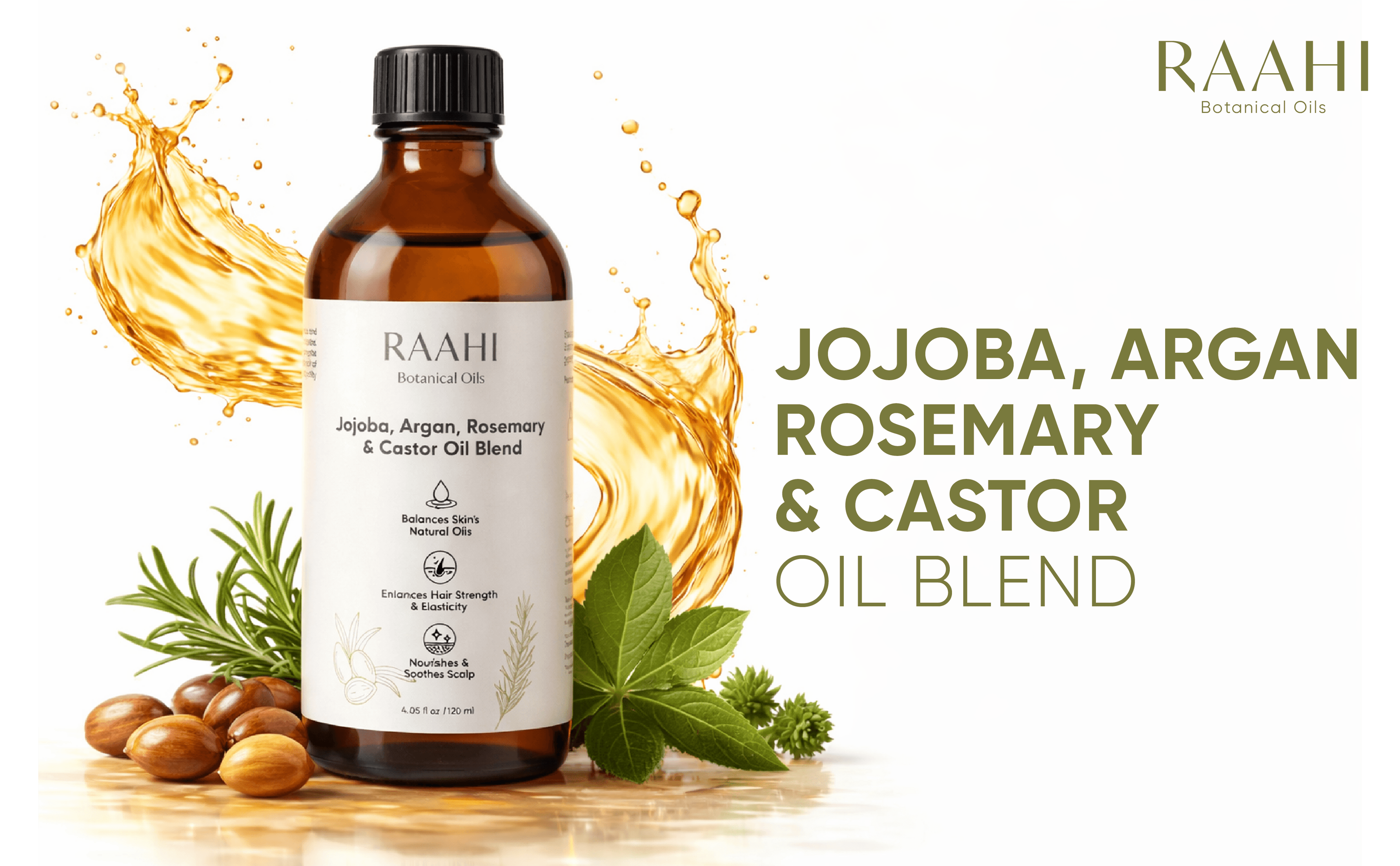 Jojoba, Argan, Rosemary & Castor Oil Blend
