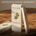 RAAHI Patchouli Incense Sticks with Holder | Hand Crafted | Charcoal Free | 120 Sticks