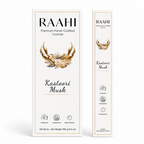 RAAHI Kastoori Incense Sticks with Holder | Hand Crafted | Charcoal Free | 120 Sticks