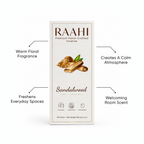 RAAHI Sandalwood Incense Sticks with Holder | Hand Crafted | Charcoal Free | 120 Sticks
