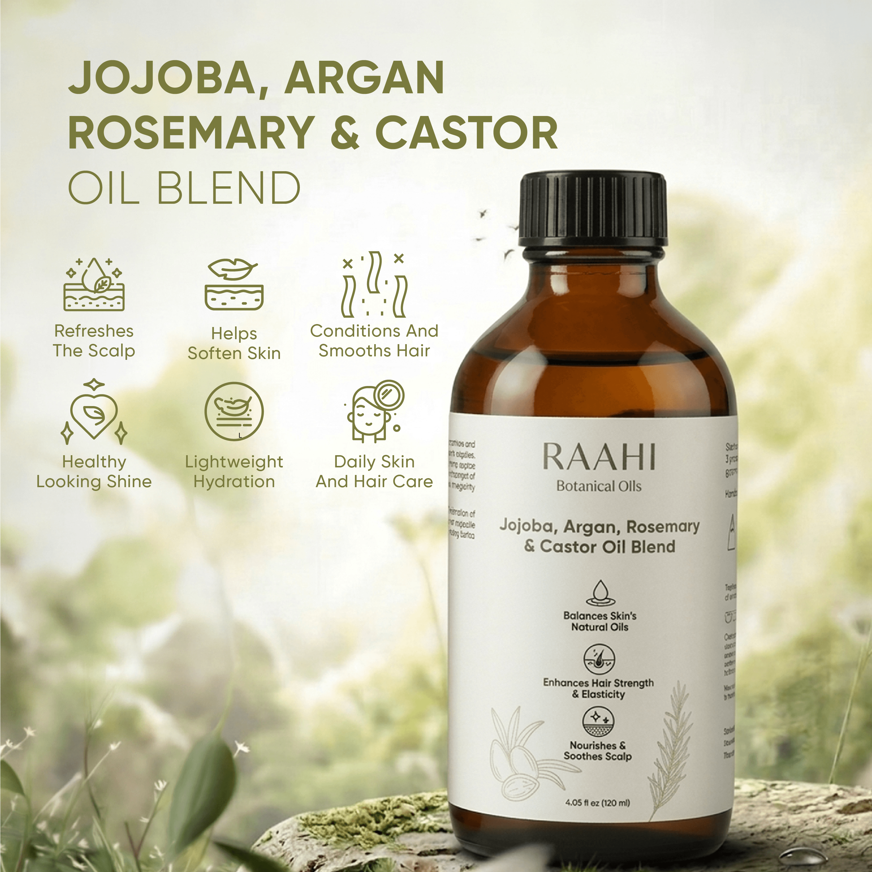 Jojoba, Argan, Rosemary & Castor Oil Blend